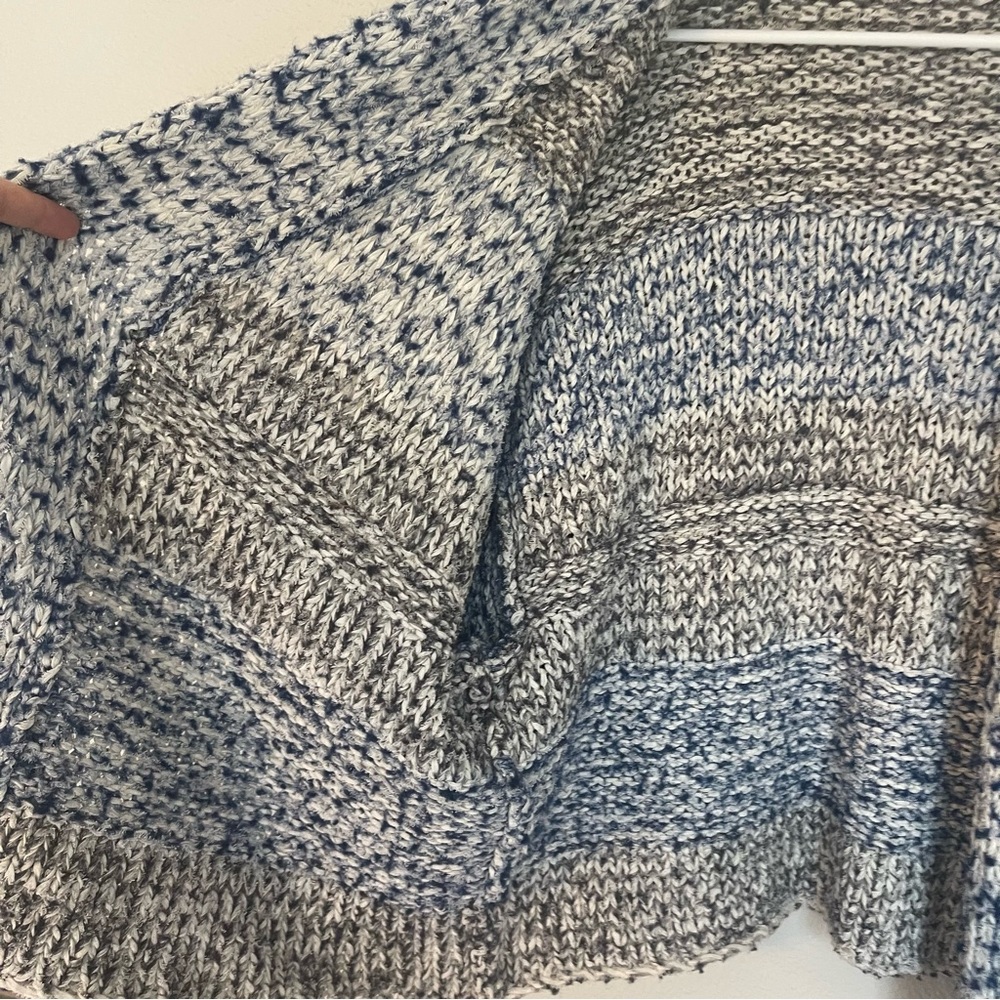 Vince chunky knit open front cardigan Size M/L blue and gray - Picture 7 of 13